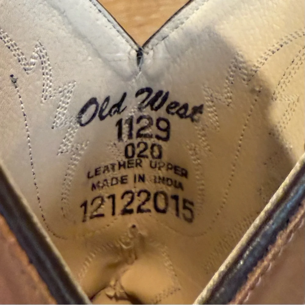 Old West‎ Youth Western Boot #1129 Corona Calf Leather Tan Size 2